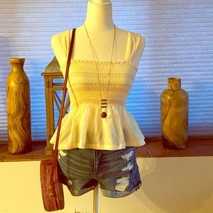 Madewell Cute bohemian top. Elastic waist!
